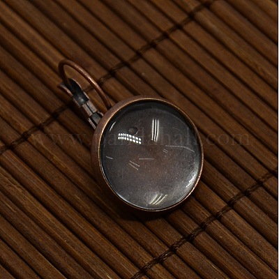 Прозрачная стеклянная крышка кабошона с куполом и латунные рычажные серьги DIY-X0160-R-NR-1