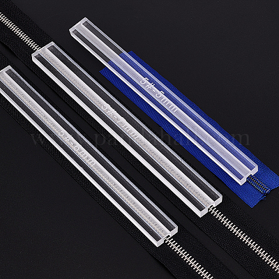 Wholesale NBEADS 6 Pcs 6 Sizes Acrylic Zipper Guides Tool 