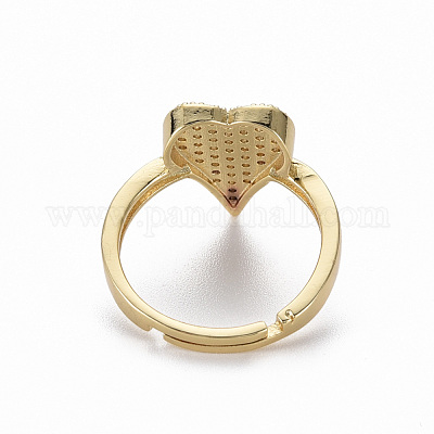 Регулируемые латунные кольца с прозрачным кубическим цирконием RJEW-Q164-018-NF-1