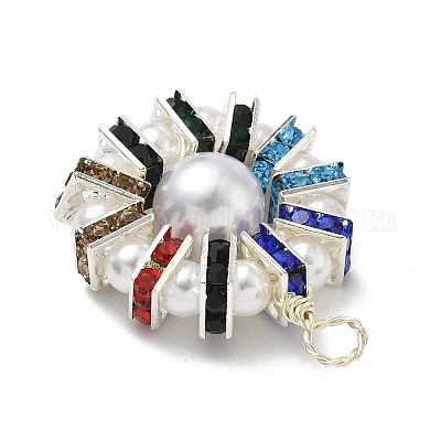 2 шт. 2-х цветные подвески из АБС-пластика с имитацией жемчуга PALLOY-JF04399-1