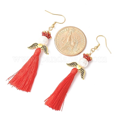 Серьги-подвески из нержавеющей стали 304 «ангел» EJEW-MZ00409-02-1