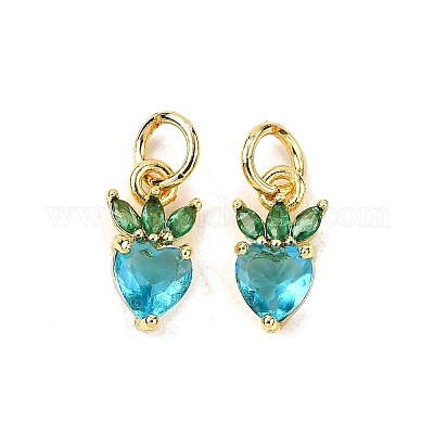 Латунные микро проложить кубического циркония подвески ZIRC-H119-06G-03-1