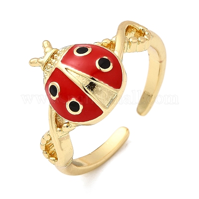 Латунные эмалевые регулируемые открытые манжеты для женщин RJEW-I111-01G-02-1