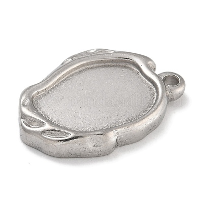 Оправы для подвесок из нержавеющей стали 304 с кабошонами STAS-D197-09P-1