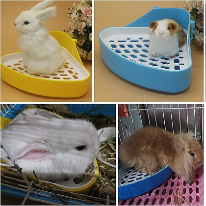 ジュエリーメイキング用ahandermaker うさぎ用トイレ モルモットフェレットチンチラウサギ用の三角形のトイレトレーナーコーナートイレ ボックスとミニほうきブラシとちりとりが付いたバニートイレボックスセット ブルーを購入 Pandahall Selected