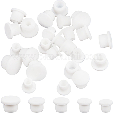 GORGECRAFT 30PCS 5 Sizes White Silicone Bottle Stopper Replacement Rubber Tube Plug 9/10/ 12/13.5/ 15mm Salt and Pepper Shakers Stopper Soft Reusable End Covers for Bottles Pipes Flower Pots AJEW-GF0007-97-1
