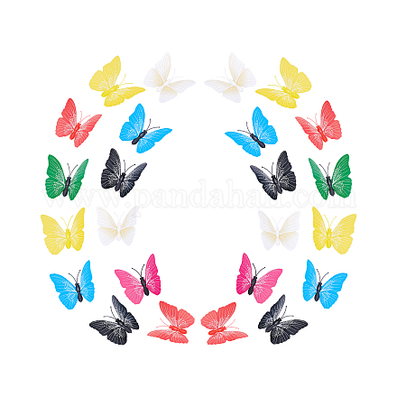 Arricraft 56pcs 7 colores pvc artificial mariposa imán de nevera DIY-AR0001-66-1