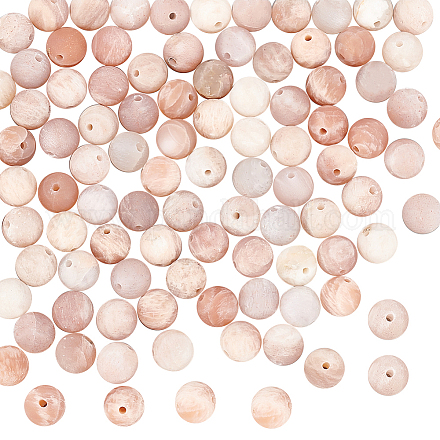 OLYCRAFT 100 Pcs Round Natural Sunstone Beads 6mm Round Smooth Gemstone Beads Crystal Energy Loose Beads for Jewelry Bracelet Necklace Earring Making DIY Craft G-OC0001-37-1