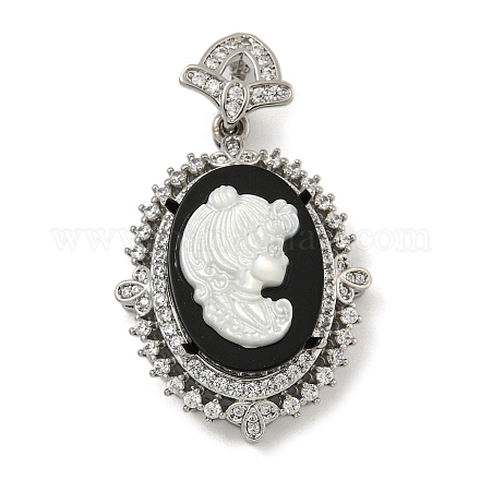 Латунные микропаве прозрачные подвески с фианитом KK-N254-103P-1