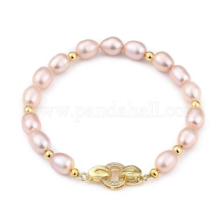 Natürliche kultivierte Süßwasserperlen Perlen Armbänder BJEW-JB05436-1