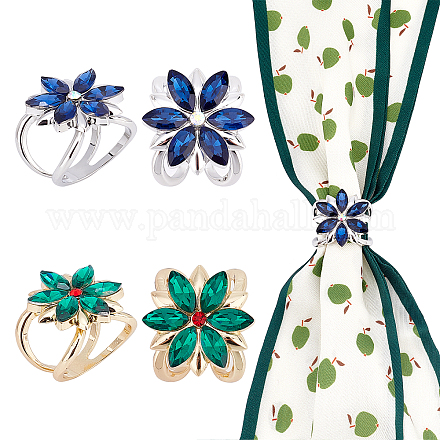 Ph pandahall 4 pièces clip d'anneau de foulard en soie AJEW-PH0004-23-1