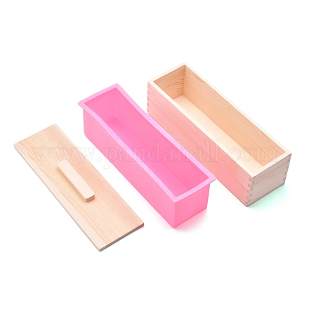 Ensembles de moules à savon rectangulaires en bois de pin DIY-F057-03C-1