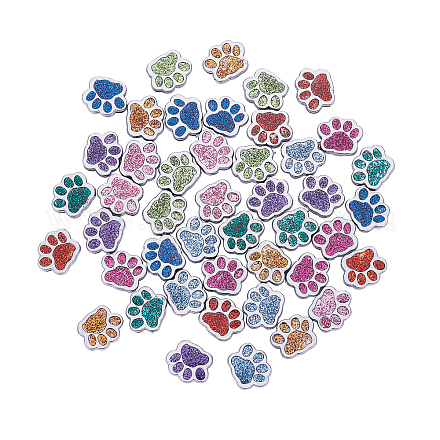 PandaHall 45 Pcs Animal Cat&Dog Paw Chunk Charms Pendants Crystal Beads Jewelry Findings for DIY Jewelry Making Necklace Bracelet (Multicolor) ENAM-PH0001-26-1