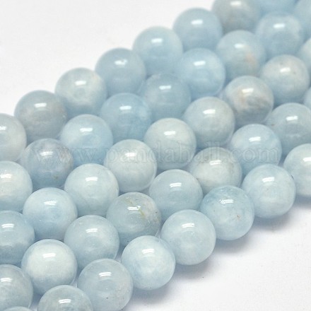Grado redonda ab hebras de perlas naturales de color turquesa G-F289-01-6mm-1
