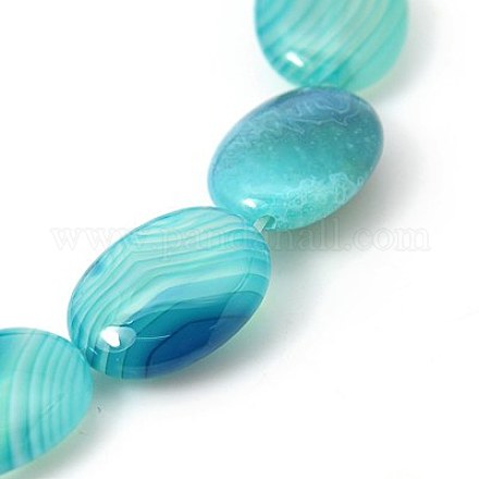 Chapelets de perles en agate à rayures naturelles/agates à bandes X-G-G321-12x16mm-09-1