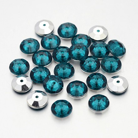 Faceted Flat Round Taiwan Acrylic Rhinestone Beads ACRT-M02-7-01-1