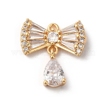 Латунные микропаве прозрачные подвески с фианитом KK-C062-103G-1