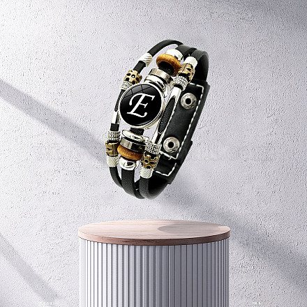 Браслеты из многорядного шнура с буквами из полиуретана WG6609E-05-1