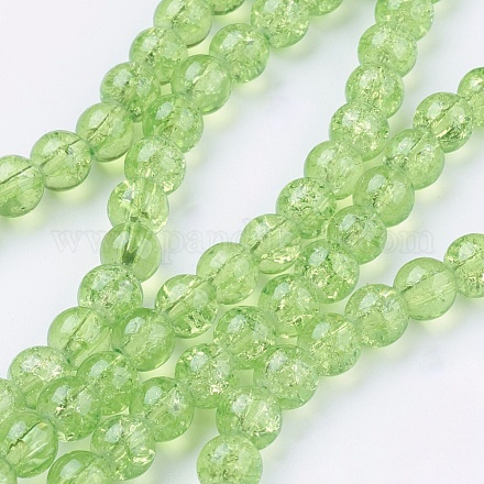 Crackle Glass Beads Strands X-CCG-Q001-6mm-11-1