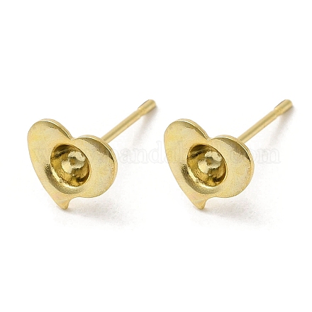 Accessoires pour boucles d'oreilles coeur 201 en acier inoxydable STAS-Q315-02G-1