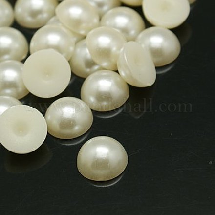 A metà intorno / cupola di perle imitato cabochon acriliche OACR-J001-3mm-01-1