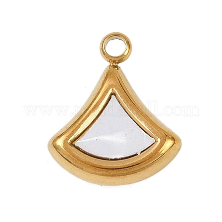 Подвески-веера из синтетической ракушки из нержавеющей стали 304 STAS-P402-03A-G-1