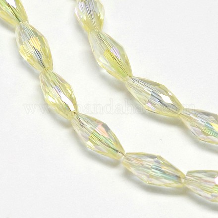 Chapelets de perles de riz en verre cristal X-EGLA-F042-A15-1