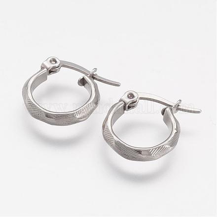 304 Stainless Steel Hoop Earrings BJEW-N0039-06P-1