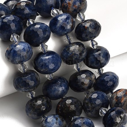 Природный содалит бисер нитей G-L642-I10-18x13mm-1