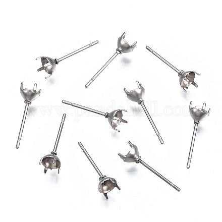 316 montatura per orecchini a bottone in acciaio inossidabile chirurgico X-STAS-S117-023A-1