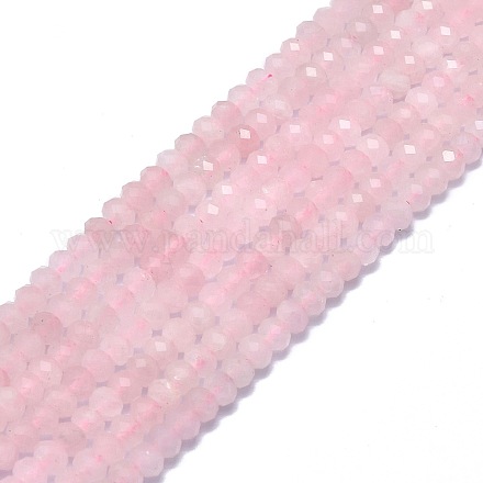 Granos naturales de abalorios de cuarzo rosa G-F715-087-1