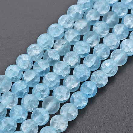 Chapelets de perles en verre craquelé GLAA-S192-D-007C-1