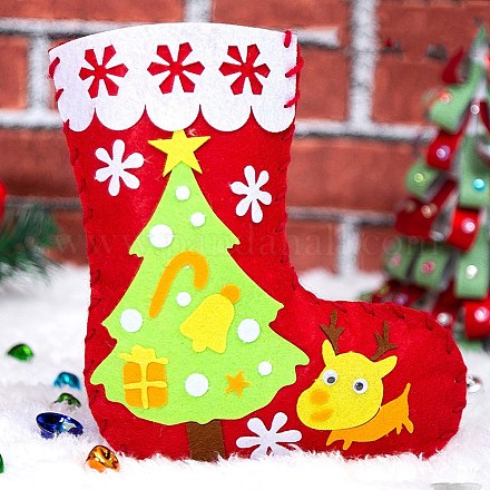 Набор рождественских носков из нетканого материала своими руками DIY-Q031-02D-1