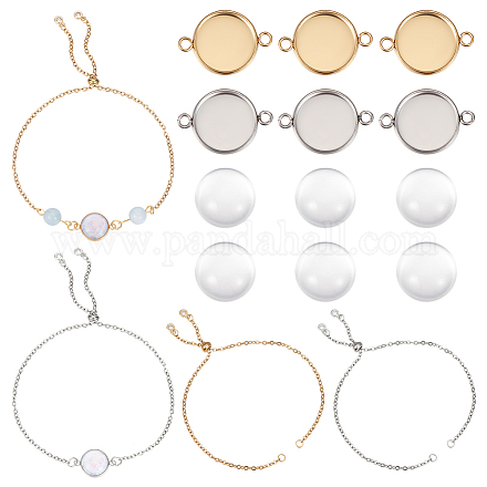 Unicraftale diy kit de fabricación de pulseras de cúpula en blanco DIY-UN0003-94-1