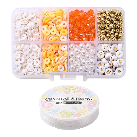 Kit de fabrication de bracelets de lettres et de perles d'imitation et de perles heishi DIY-YW0005-23B-1