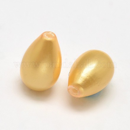 Half Drilled Teardrop Shell Pearl Beads BSHE-M005-01F-1