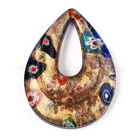 Ручной золотой песок Lampwork большие кулоны LAMP-S189-14C-1