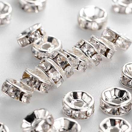 Abalorios de latón Diamante de imitación espaciador RSB035-B01-1