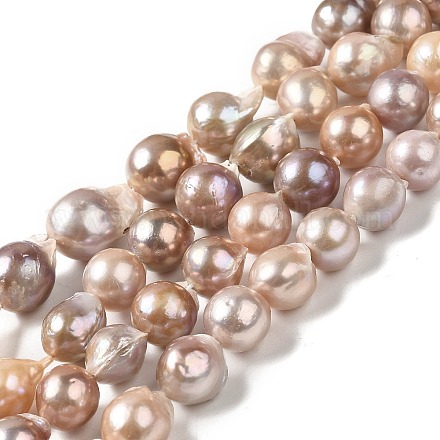 Naturales keshi abalorios de perlas hebras PEAR-E016-046-1