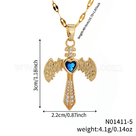 Ожерелья с подвеской в виде меча в стиле ретро хип-хоп из латуни IJ2885-5-1