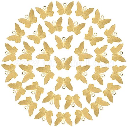 Nbeads 120pcs goldener Schmetterling Charms KK-NB0002-17G-1