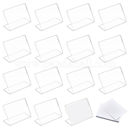 Nbeads24pcsトライアングルアクリルディスプレイフレーム  24枚の白紙コート紙付き  ホワイト  39~40x59~60x0.1~25.5mm  用紙：24枚 ODIS-NB0001-15-1
