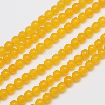 Chapelets de perles en jade de malaisie naturelle et teinte G-A146-4mm-A03-1