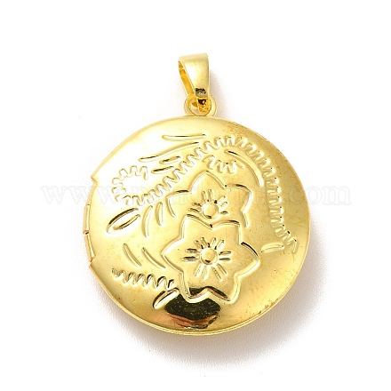 Acumular colgantes medallón de latón chapado KK-I688-02G-1