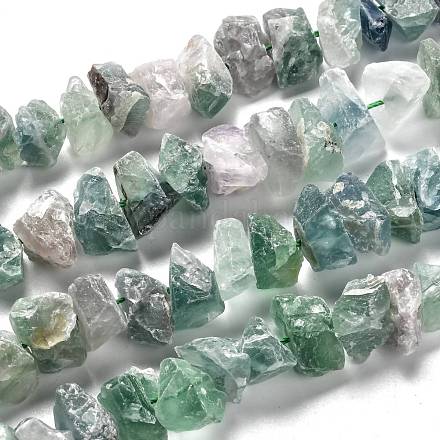Brins bruts de perles de fluorite verte naturelle brute G-J390-B02-1