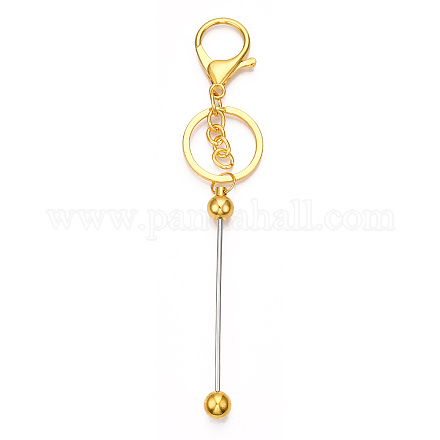 Porte-clés perlé barre en alliage pour la fabrication de bijoux bricolage artisanat KEYC-A011-01G-1