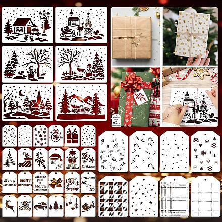 38 шт. трафаретов для рисования рождественских животных DIY-D001-08-1