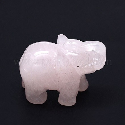 Natural Rose Quartz 3D Elephant Home Display Decorations G-A137-B01-15-1