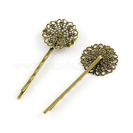 Cheveux de fer cru accessoires de bobby pin plateau de fleurs en filigrane X-MAK-Q001-003AB-1