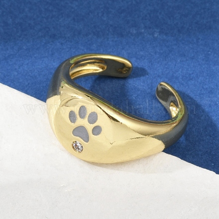 Регулируемые манжеты-кольца из латуни с микропаве из кубического циркония для женщин RJEW-C129-06G-1